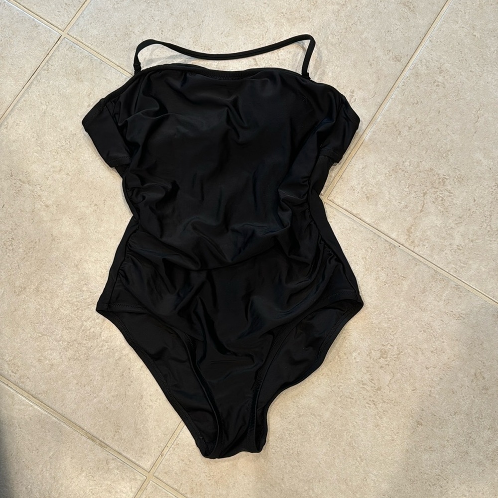 J. Crew ruched black one piece S